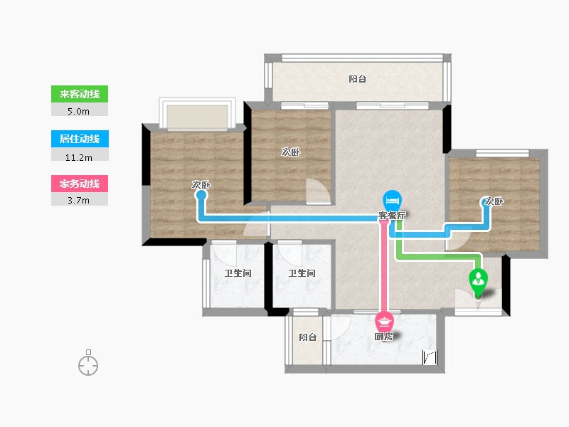 四川省-内江市-金科集美星辰-80.00-户型库-动静线