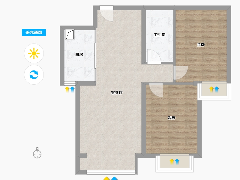 辽宁省-大连市-海湾城5期-72.50-户型库-采光通风