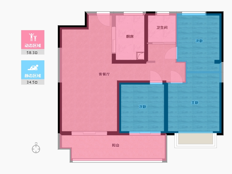 江苏省-无锡市-银城·长江赋-83.00-户型库-动静分区