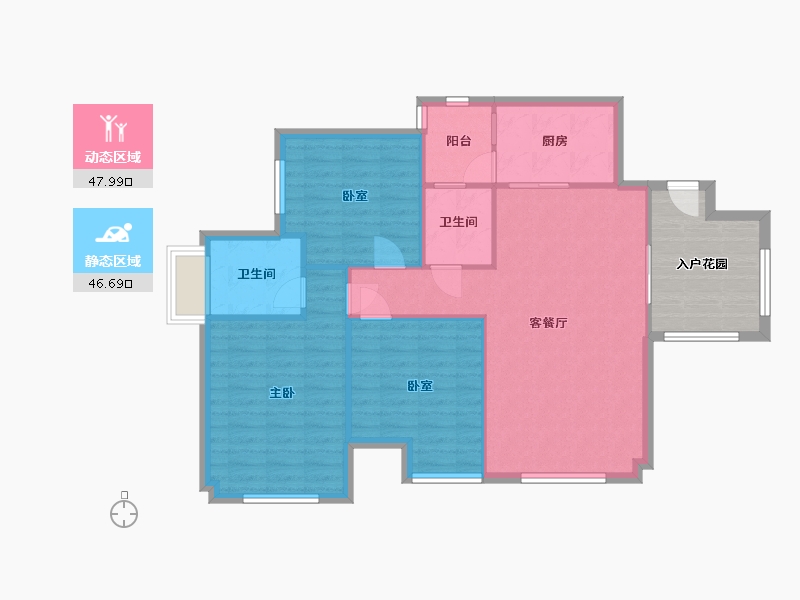 重庆-重庆市-升伟新意境-93.44-户型库-动静分区