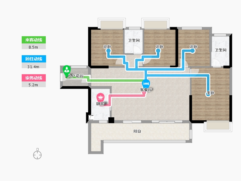 福建省-泉州市-百信·御江帝景-6期-127.00-户型库-动静线