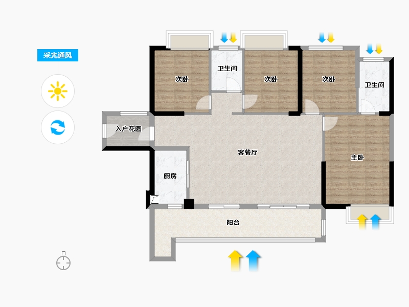 福建省-泉州市-百信·御江帝景-6期-127.00-户型库-采光通风