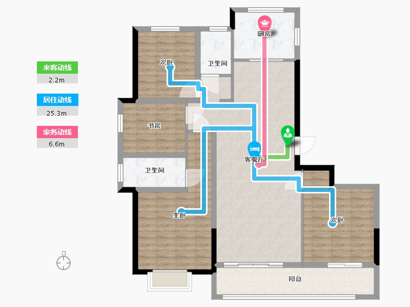 浙江省-金华市-华丰府-120.00-户型库-动静线