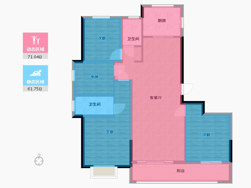 浙江省-金华市-华丰府-120.00-户型库-动静分区