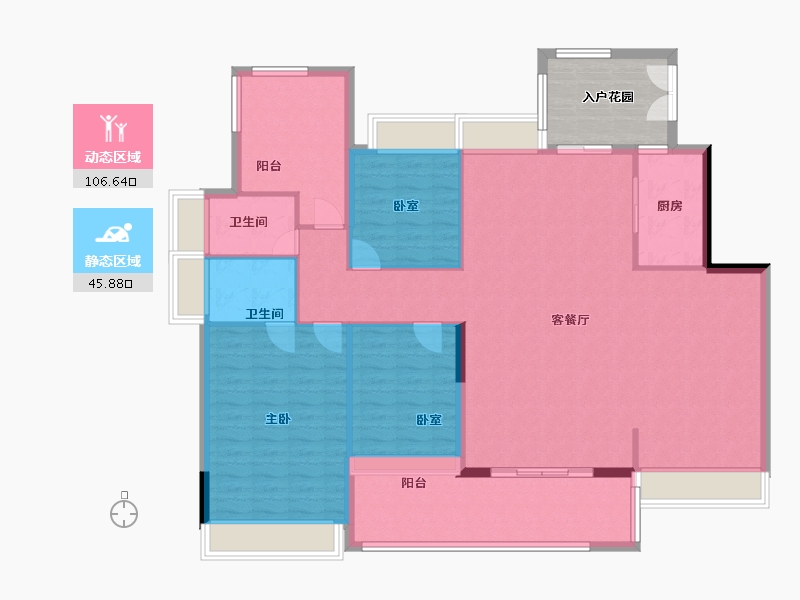 广东省-惠州市-惠阳星河丹堤-N区-160.00-户型库-动静分区