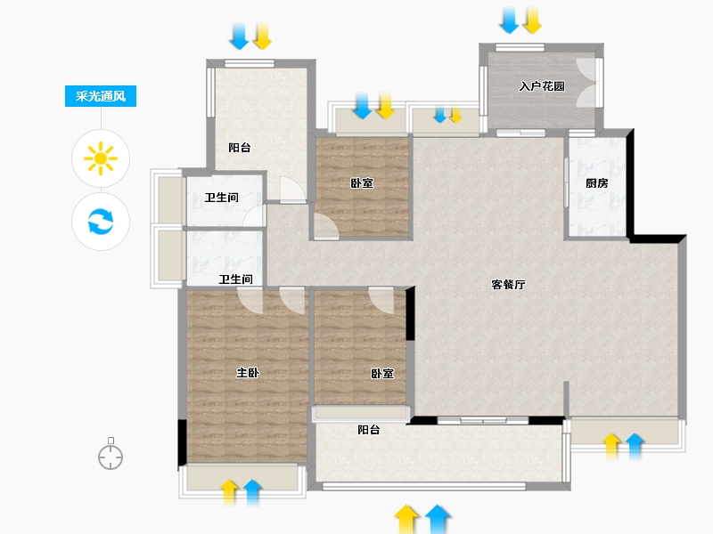 广东省-惠州市-惠阳星河丹堤-N区-160.00-户型库-采光通风