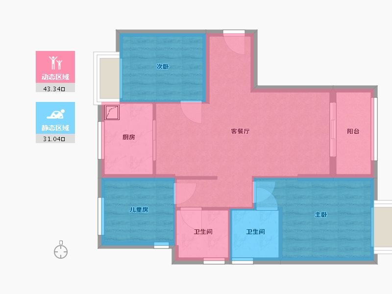 福建省-厦门市-海沧-88.18-户型库-动静分区