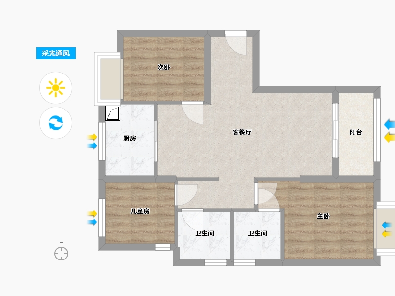 福建省-厦门市-海沧-88.18-户型库-采光通风