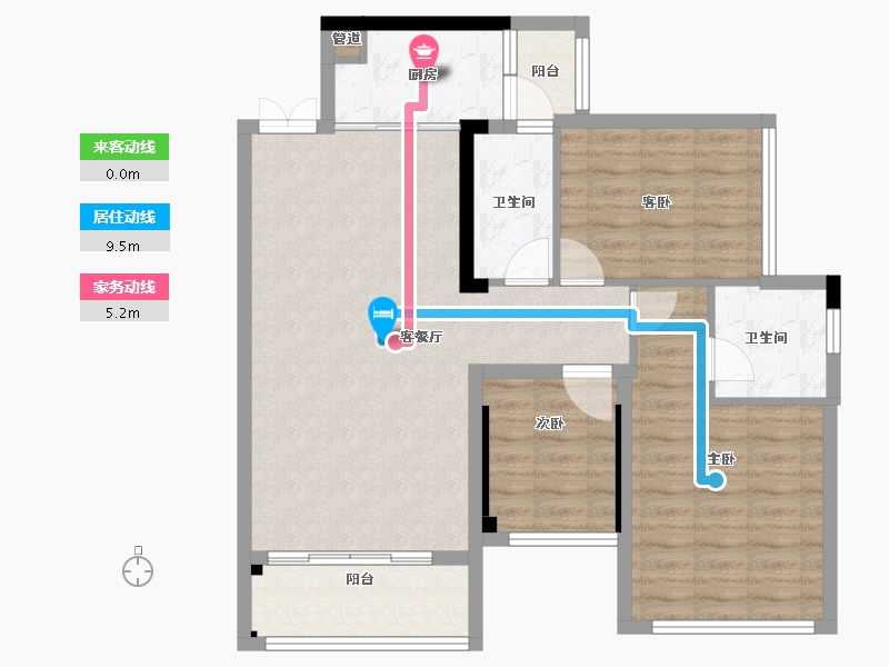 广东省-佛山市-观景豪园-88.12-户型库-动静线