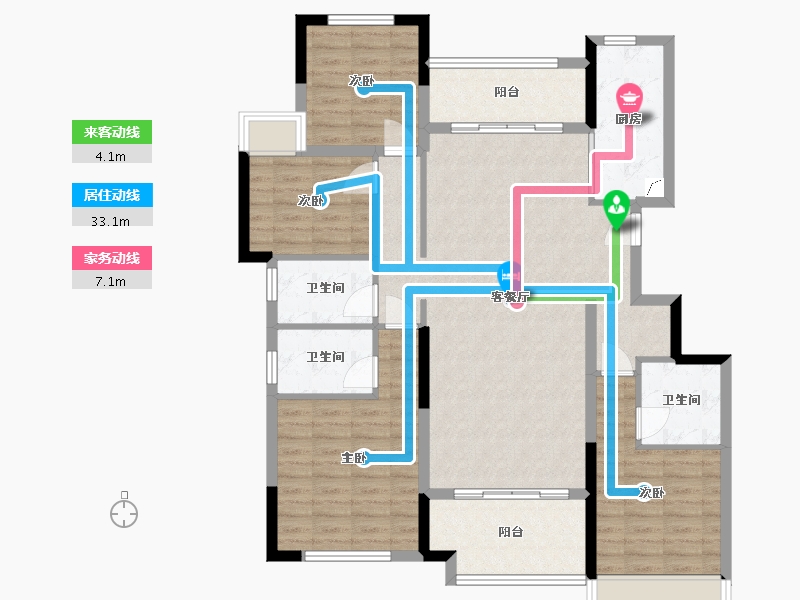 广西壮族自治区-钦州市-泰丰林湖美地-130.00-户型库-动静线