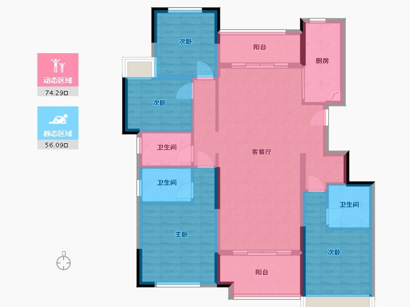 广西壮族自治区-钦州市-泰丰林湖美地-130.00-户型库-动静分区