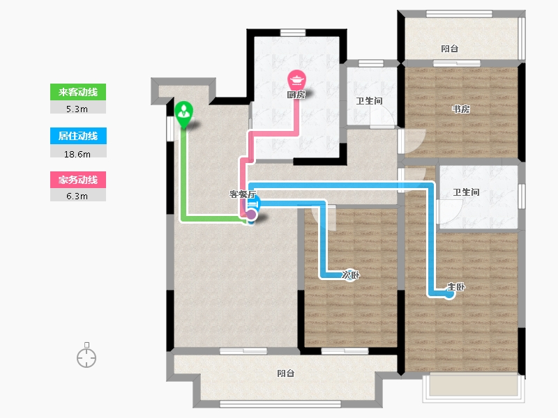 江苏省-扬州市-宏云东悦府-136.00-户型库-动静线