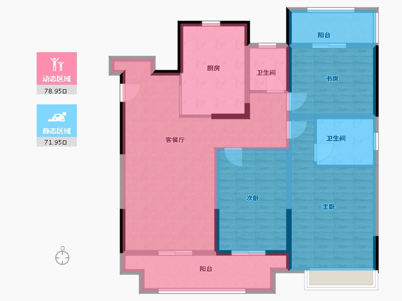 江苏省-扬州市-宏云东悦府-136.00-户型库-动静分区