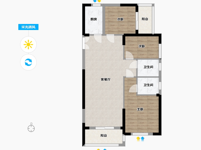 湖北省-十堰市-太学府-95.00-户型库-采光通风