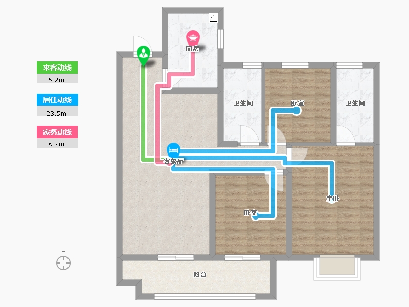 江苏省-无锡市-雅居乐A地块-95.00-户型库-动静线