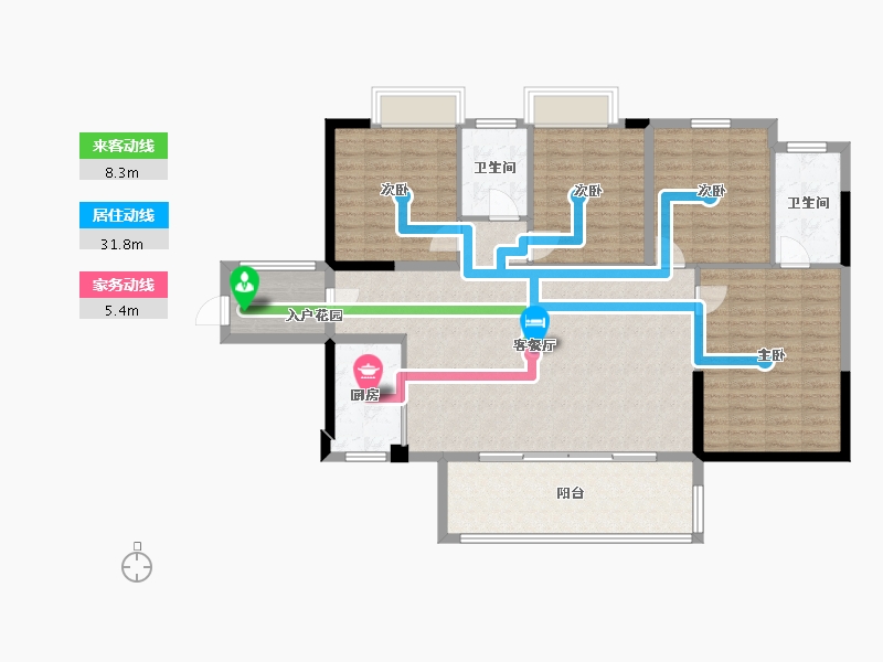 福建省-泉州市-百信·御江帝景-6期-126.00-户型库-动静线