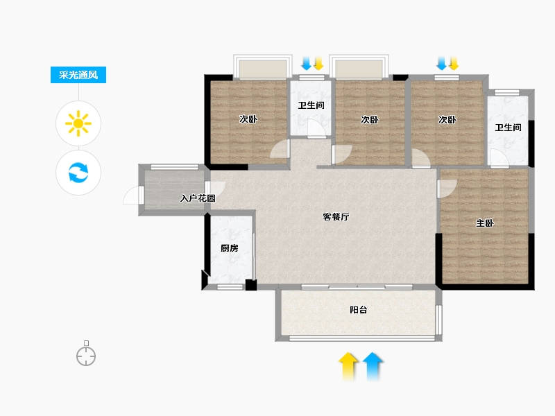 福建省-泉州市-百信·御江帝景-6期-126.00-户型库-采光通风