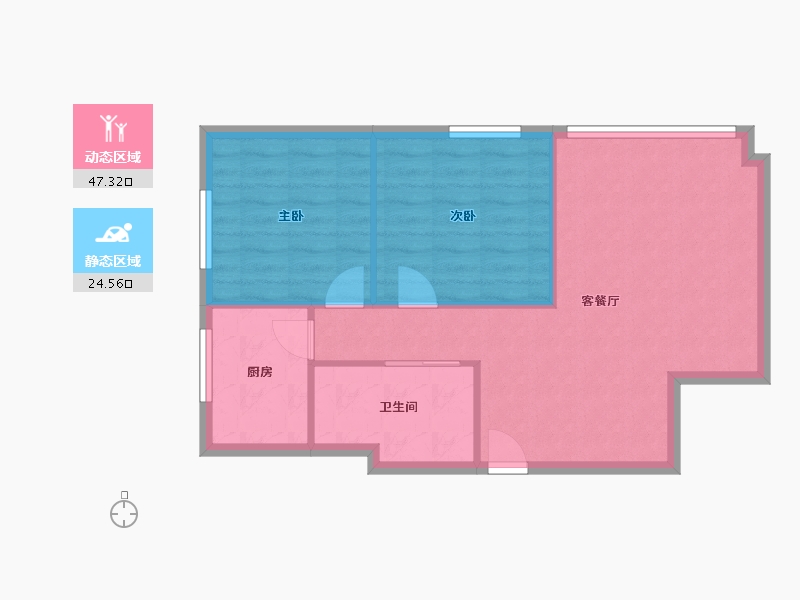 四川省-成都市-鹏宇大厦-66.40-户型库-动静分区