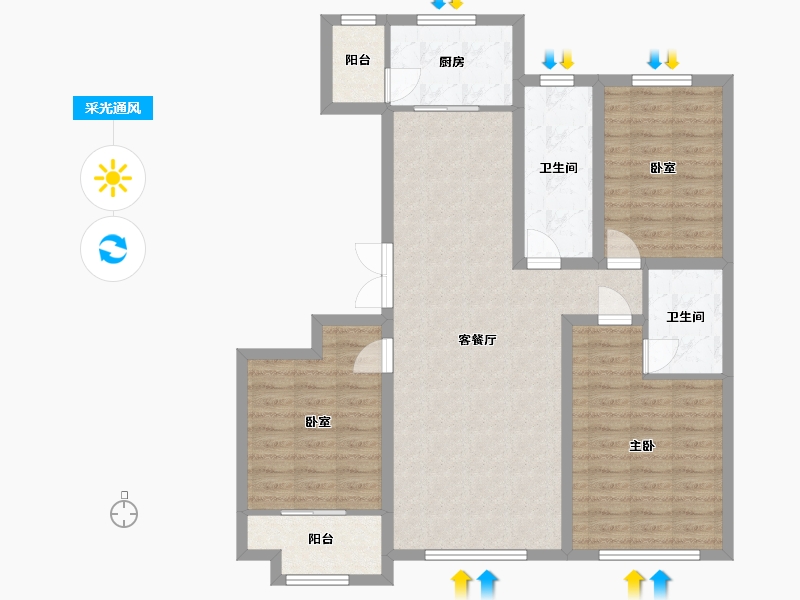 山东省-潍坊市-城投·君悦府-100.00-户型库-采光通风