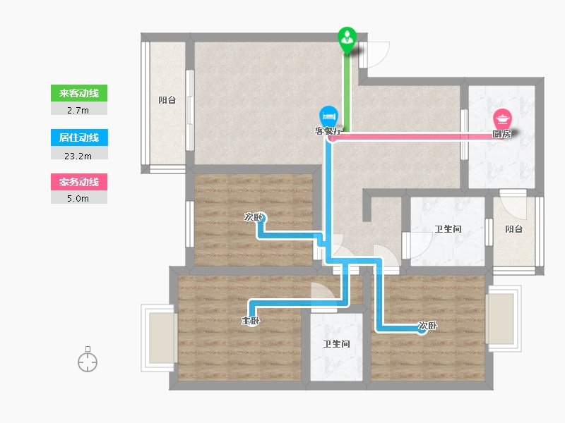 四川省-遂宁市-拦江新城-105.00-户型库-动静线