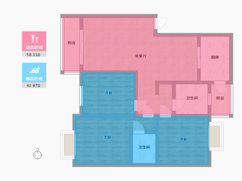 四川省-遂宁市-拦江新城-105.00-户型库-动静分区