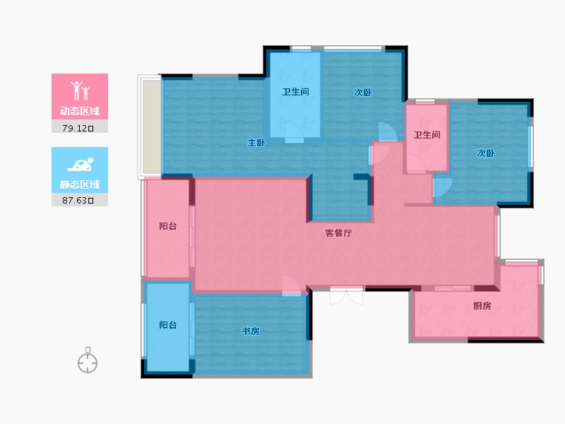 陕西省-西安市-白桦林溪-150.00-户型库-动静分区