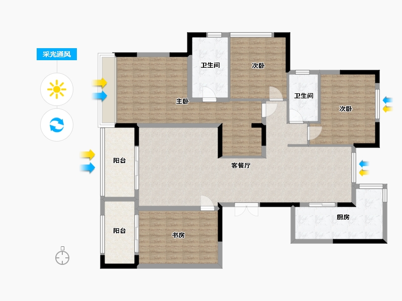 陕西省-西安市-白桦林溪-150.00-户型库-采光通风