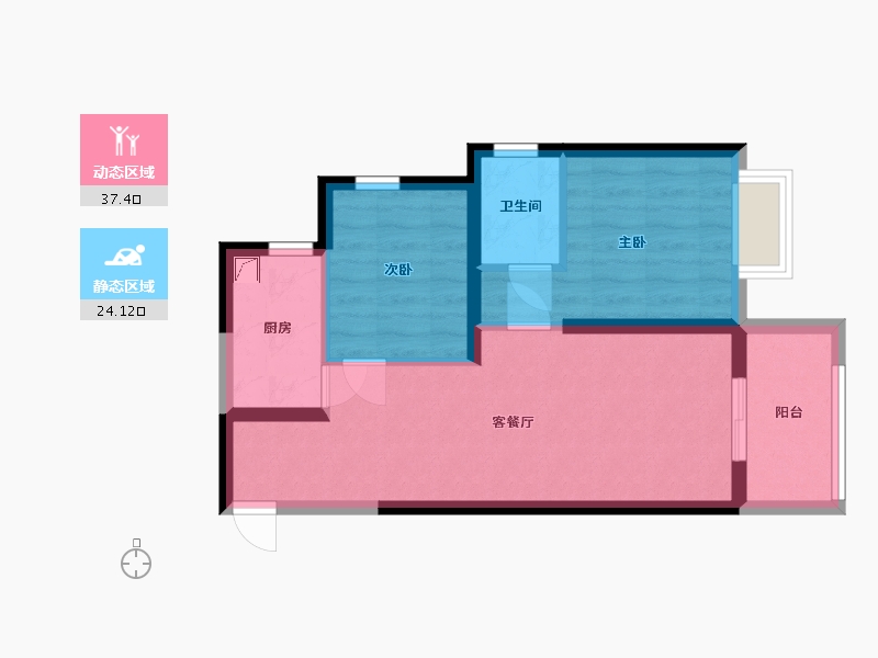 河南省-郑州市-绿都澜湾梓园(七期)-78.00-户型库-动静分区