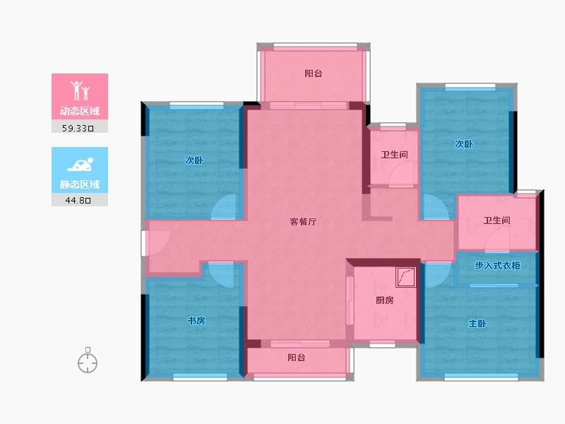 广西壮族自治区-贵港市-中梁璟园-89.00-户型库-动静分区