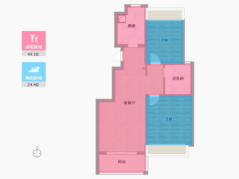 上海-上海市-中海长宁第-65.00-户型库-动静分区