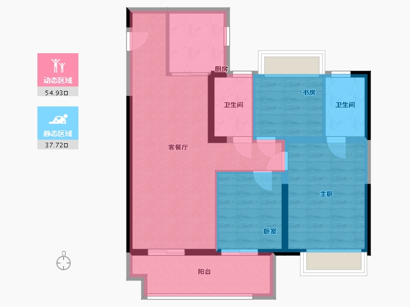 江苏省-常州市-新城汇隽-88.00-户型库-动静分区