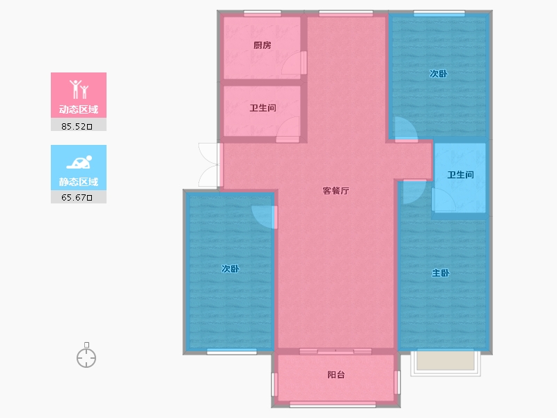 河北省-邢台市-时代-136.90-户型库-动静分区