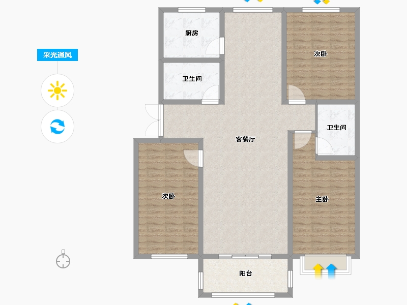 河北省-邢台市-时代-136.90-户型库-采光通风