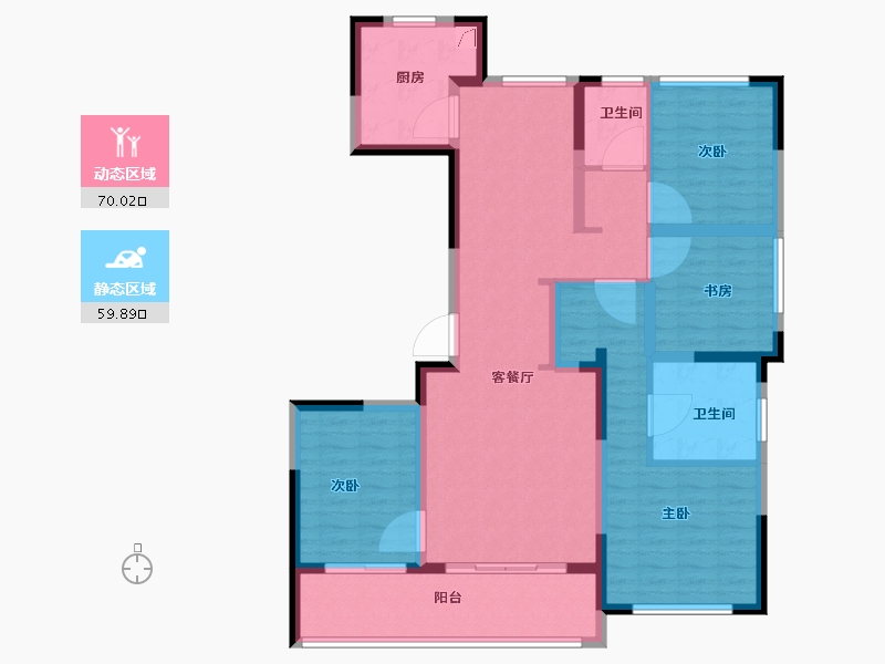 河南省-郑州市-东方宸院-115.68-户型库-动静分区