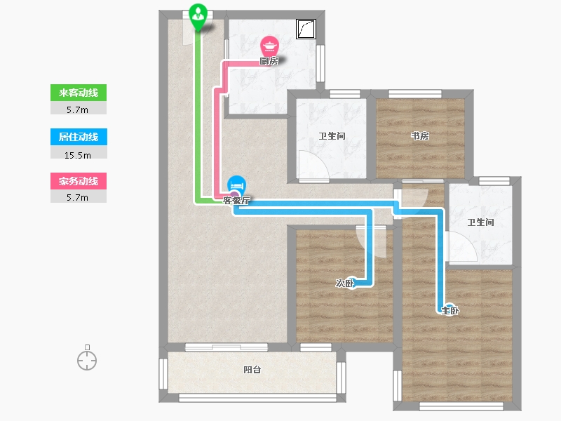 广西壮族自治区-柳州市-绿城·杨柳郡-80.00-户型库-动静线