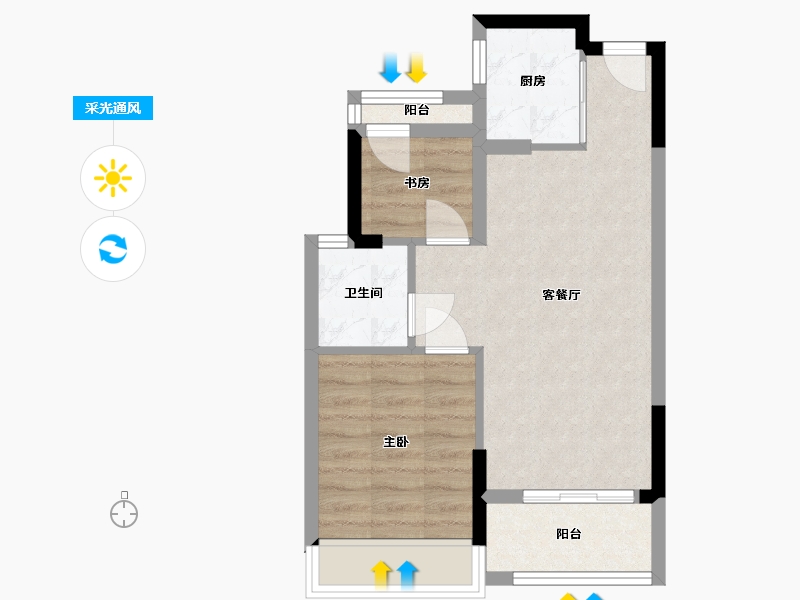 浙江省-温州市-怡和嘉苑-52.71-户型库-采光通风