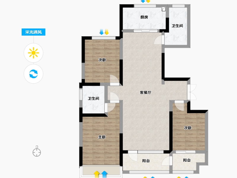 山东省-淄博市-淄博市创业创新谷人才公寓（珺园）-113.14-户型库-采光通风