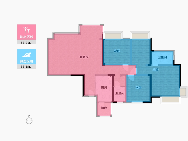 四川省-成都市-城市绿洲B区-130.00-户型库-动静分区