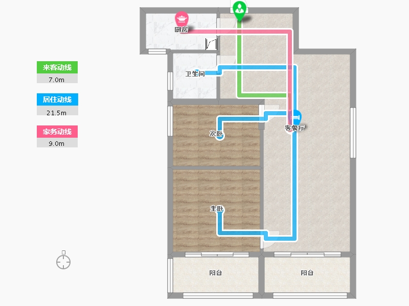 湖南省-长沙市-恩瑞御西湖-96.00-户型库-动静线