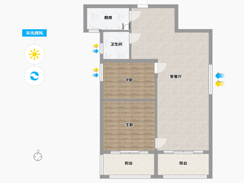 湖南省-长沙市-恩瑞御西湖-96.00-户型库-采光通风