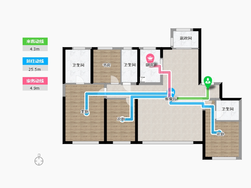 陕西省-西安市-天地源云水天境-147.00-户型库-动静线