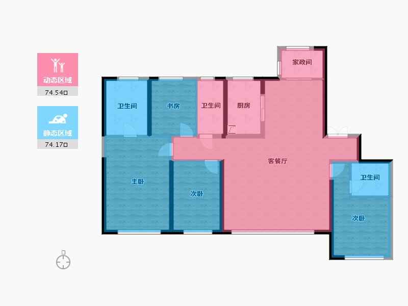 陕西省-西安市-天地源云水天境-147.00-户型库-动静分区