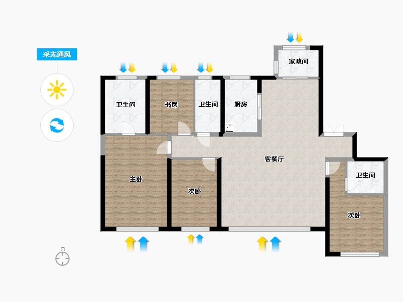 陕西省-西安市-天地源云水天境-147.00-户型库-采光通风