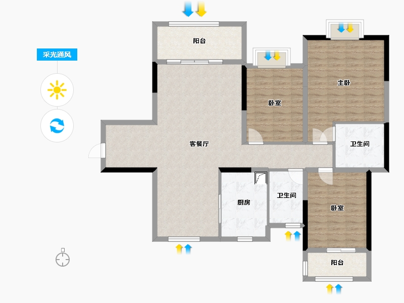 广东省-韶关市-永乐城-125.00-户型库-采光通风