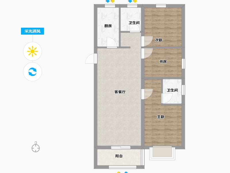 河北省-衡水市-富力-109.00-户型库-采光通风