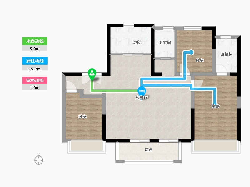 河南省-新乡市-建业比华利庄园-96.00-户型库-动静线