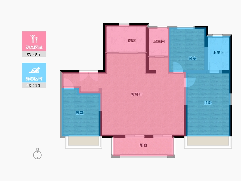 河南省-新乡市-建业比华利庄园-96.00-户型库-动静分区