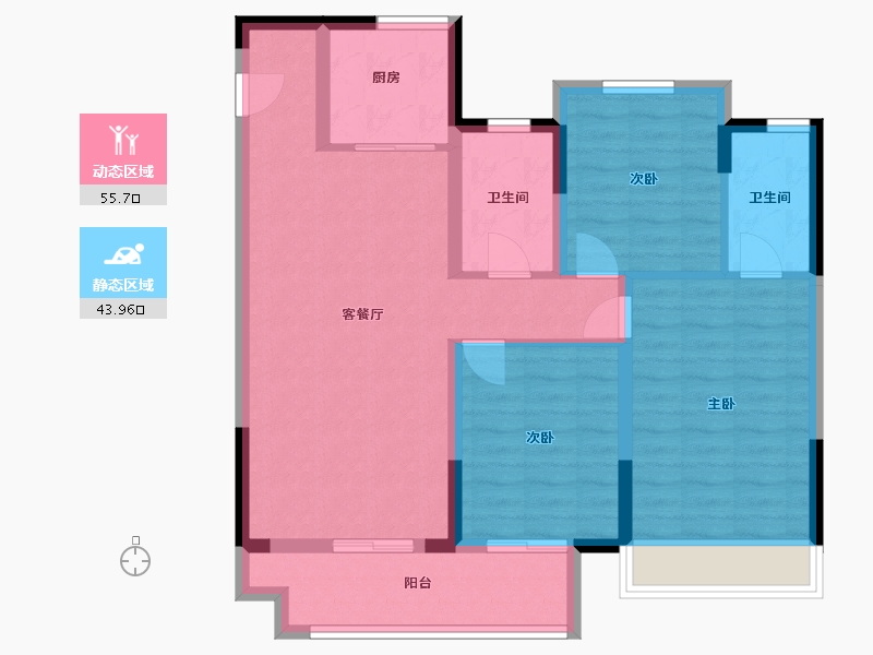 浙江省-丽水市-新建-89.00-户型库-动静分区