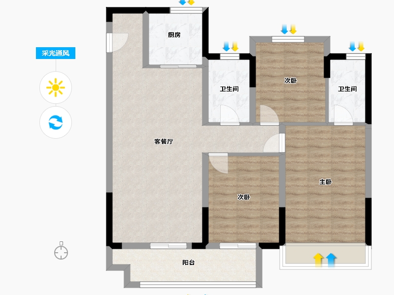 浙江省-丽水市-新建-89.00-户型库-采光通风