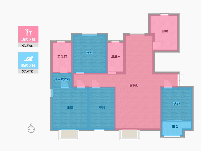 山东省-东营市-西湖学都-110.00-户型库-动静分区